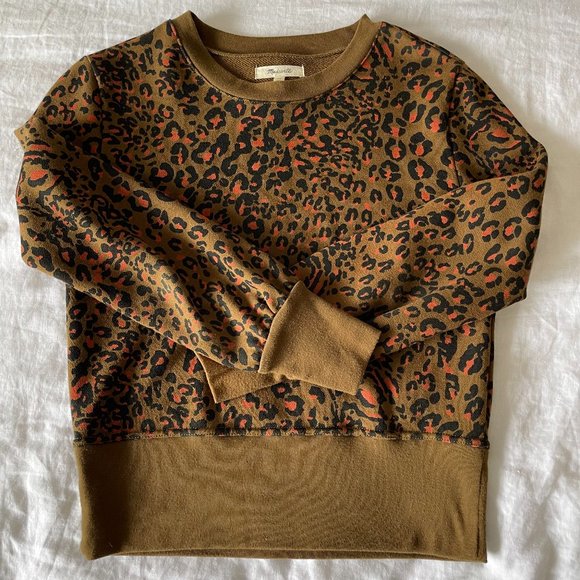 Madewell Animal Print Jungle Cat Sweatshirt sz XS - Picture 2 of 4